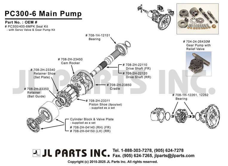 JL Parts Inc. (PC300-6 Main Pump)